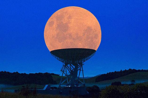 luna en radiotelescopio