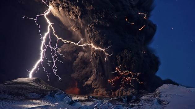 erupción volcánica obturación lenta