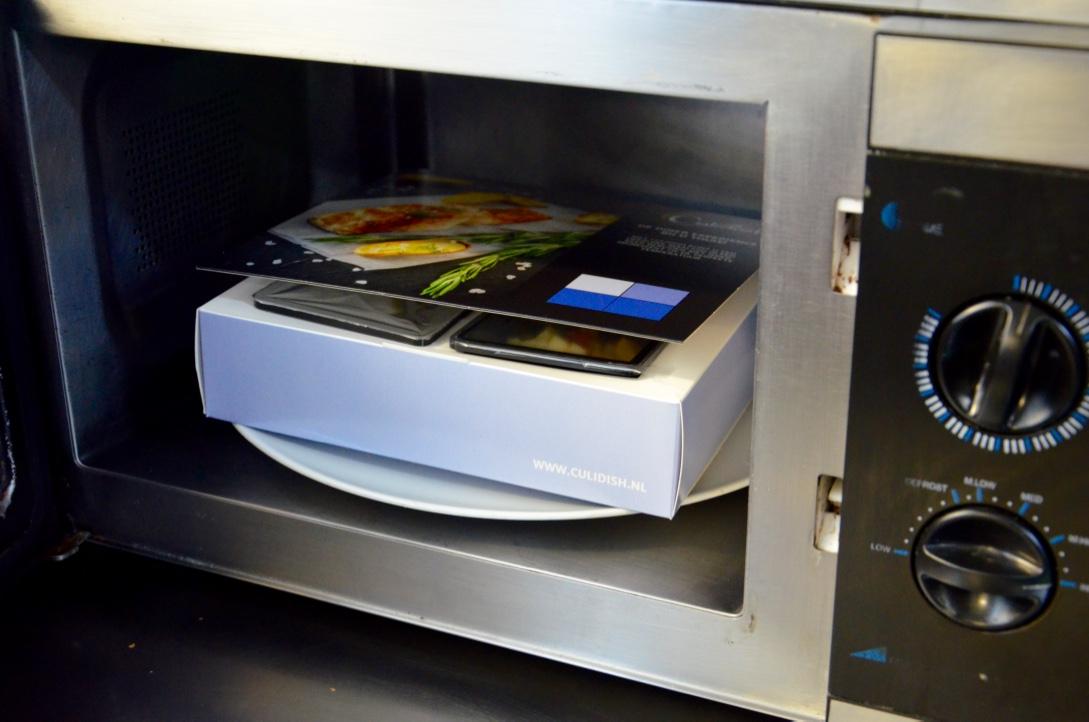 cocina con microondas envase para calentar