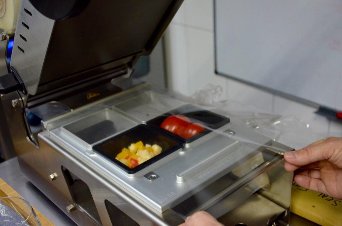 cocina con microondas pruebas termosellado