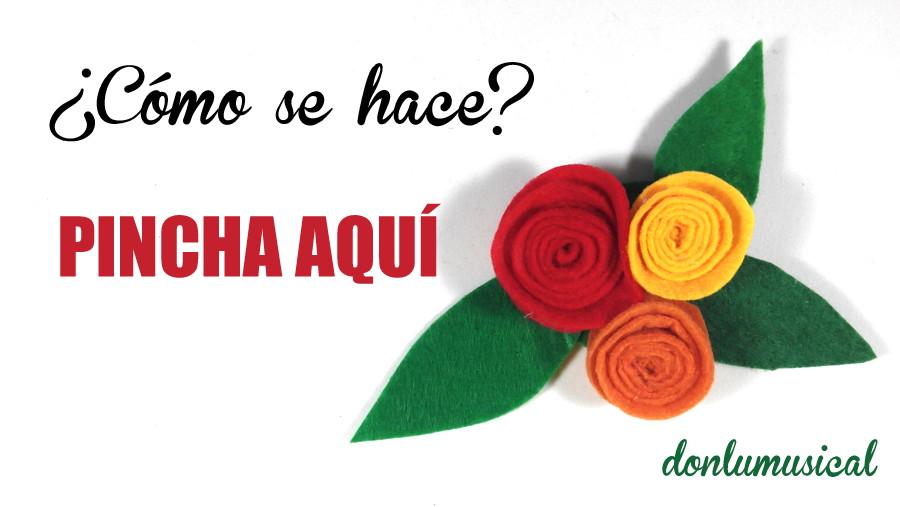 broche de fieltro flores goma eva