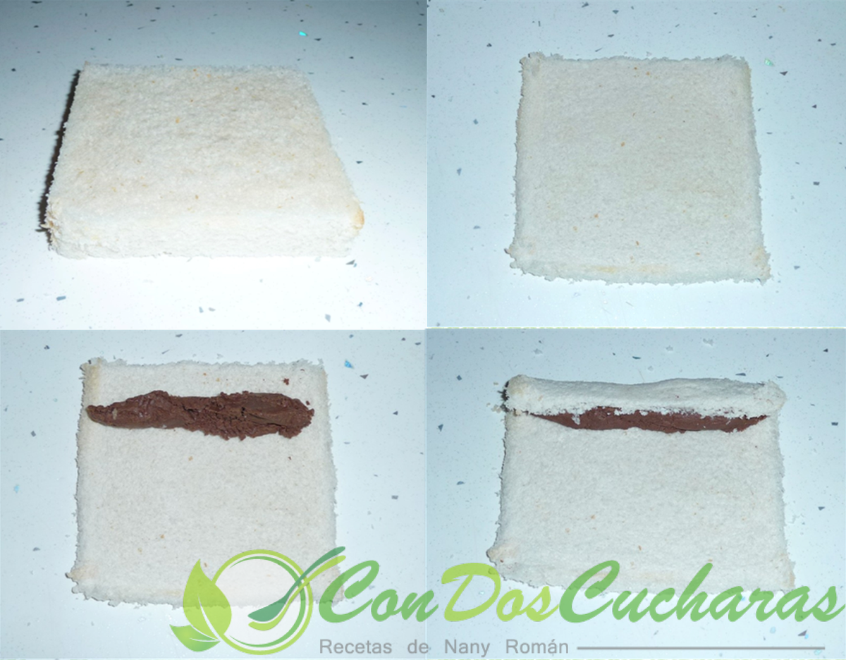 Torrijas enrolladas con chocolate