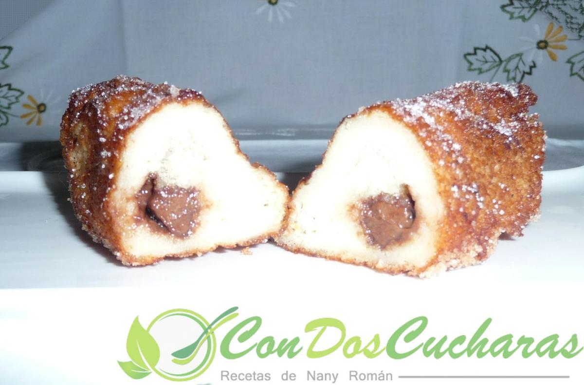 Torrijas enrolladas con chocolate
