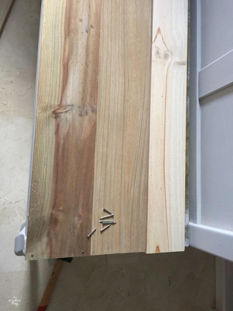 How a headboard and a chair ended up together - adding the seat