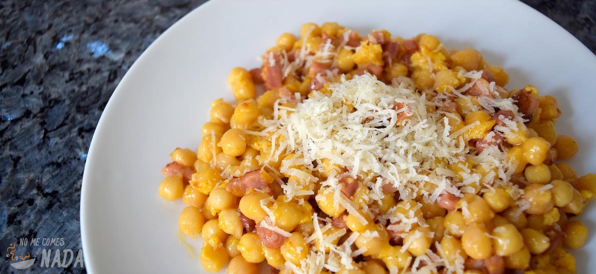 Garbanzos a la carbonara