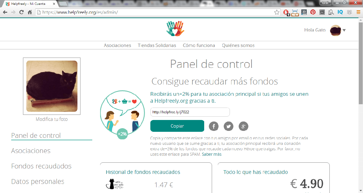 Panel de Control de Helpfreely