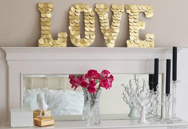letras decoradas con lentejuelas