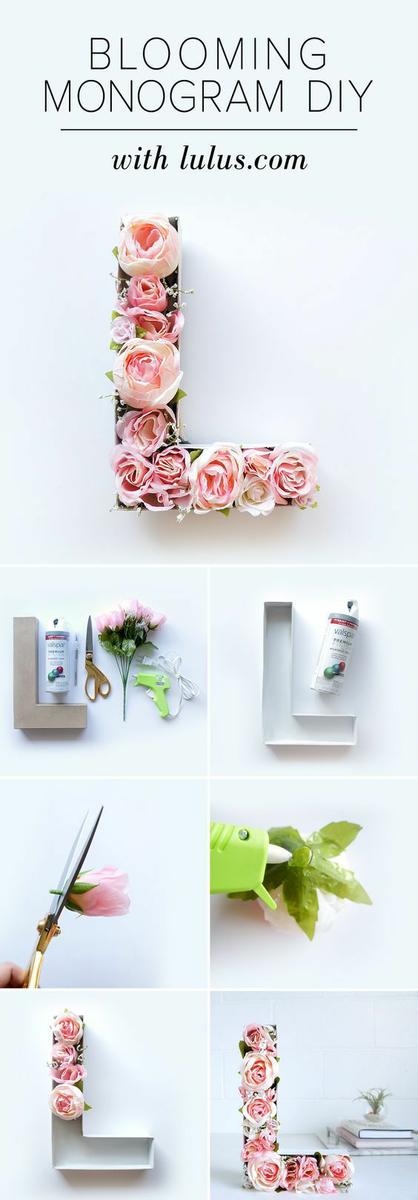 letras monograma con flores