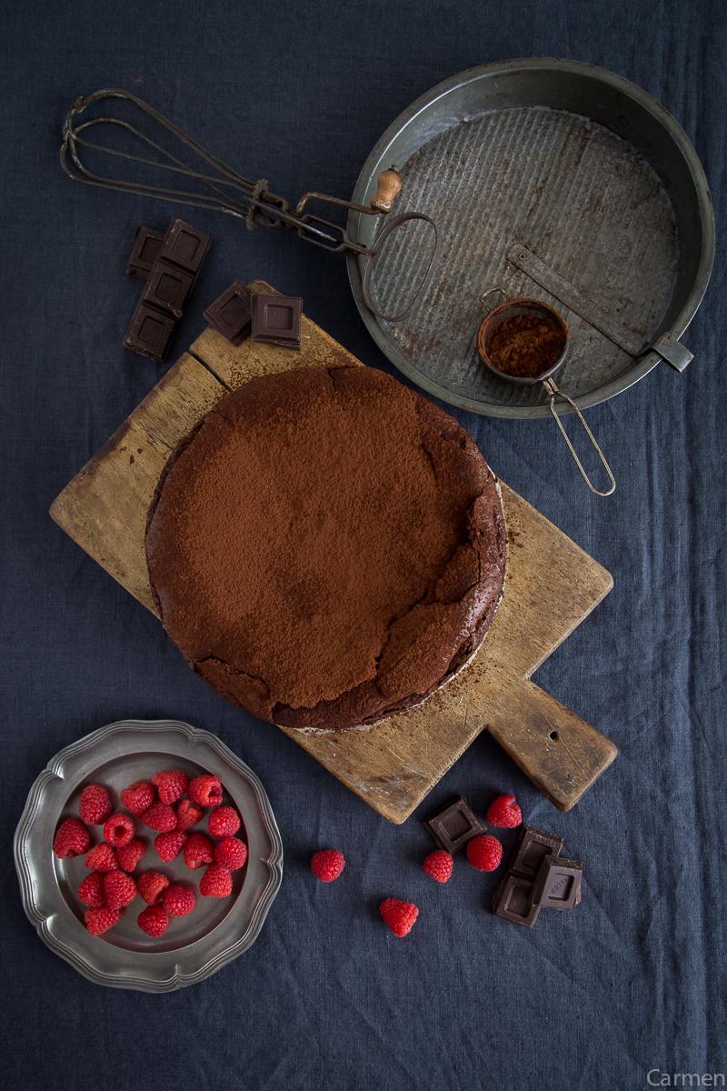Tarta de chocolate americana cenital