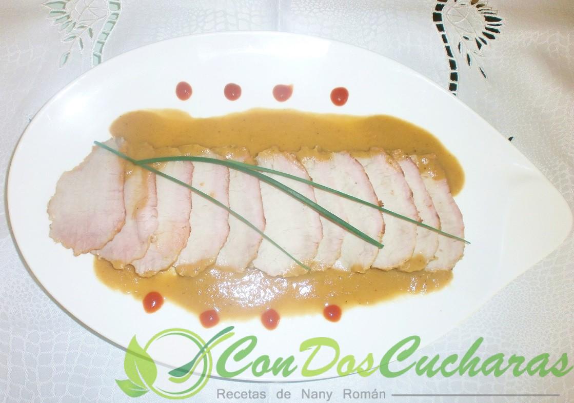 Lomo de cerdo con mostaza