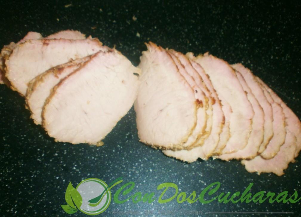 Lomo de cerdo con mostaza