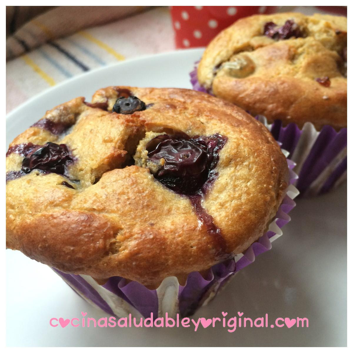Muffins de avena con arándanos muy bajos en calorías