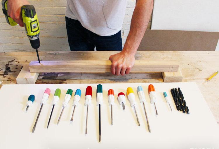 percheros originales DIY taladro