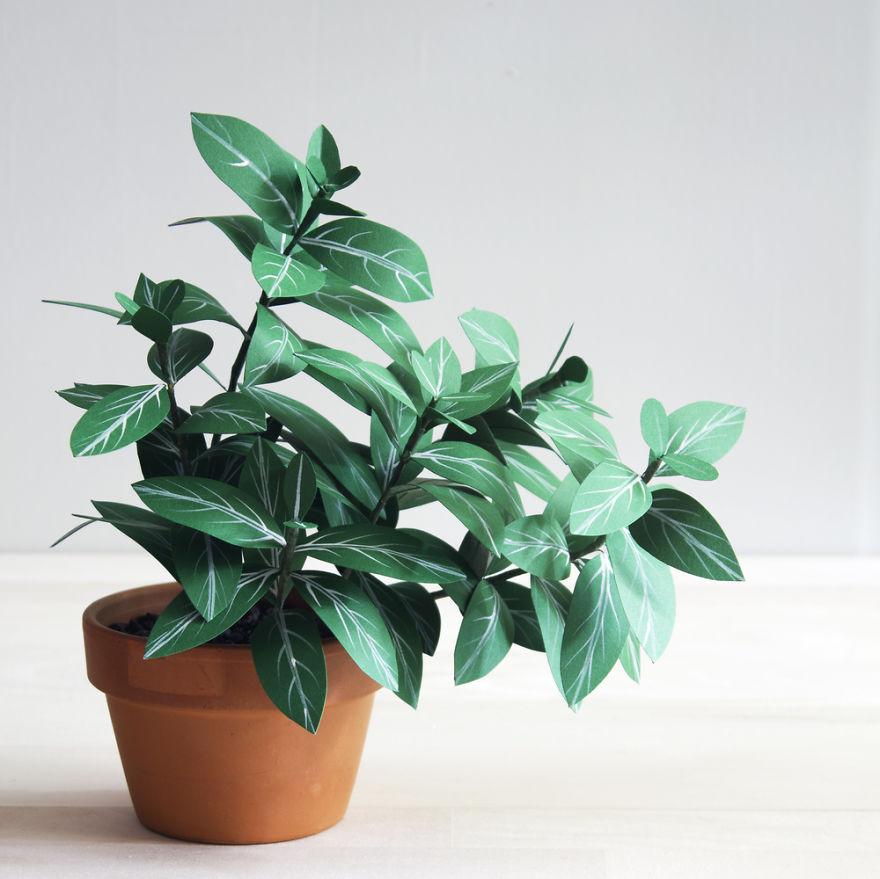 hermosas plantas artificiales hechas con papel