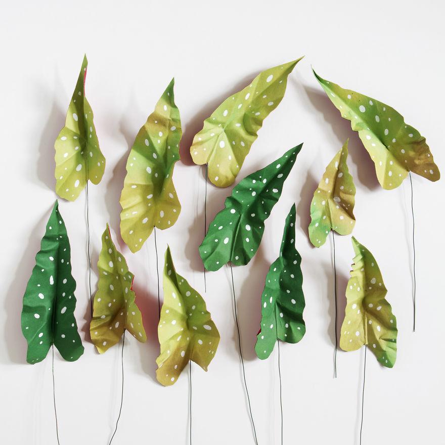 hermosas plantas artificiales hechas con papel