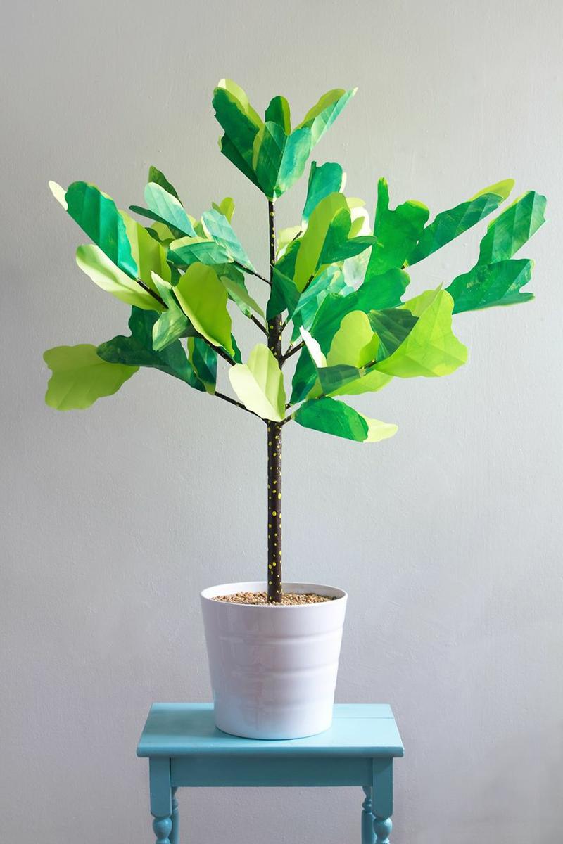 hermosas plantas artificiales hechas con papel