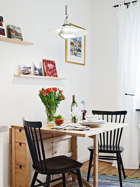 Salón pequeño mesa plegable madera