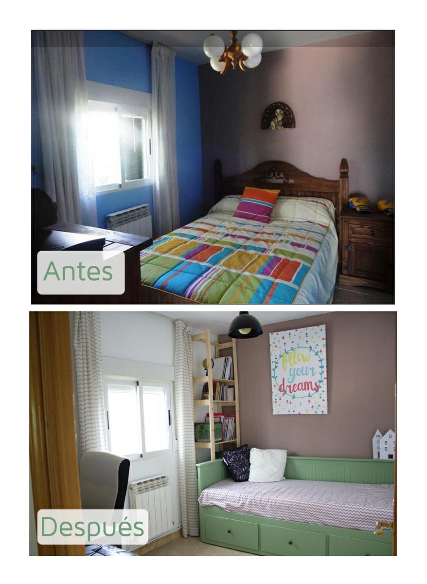 dormitorio pequeño - antes y despues