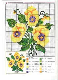 Gráficos de flores punto de cruz gratis