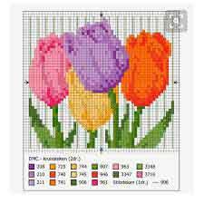 Gráficos de flores punto de cruz gratis