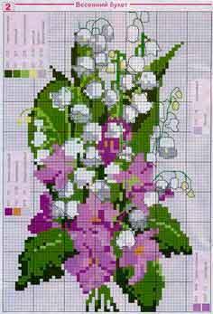 Gráficos de flores punto de cruz gratis