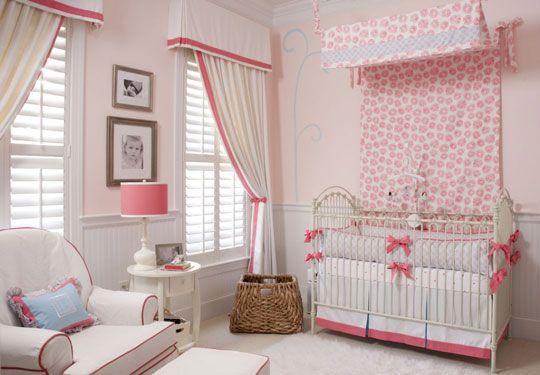 dormitorios de bebes rosado y blanco