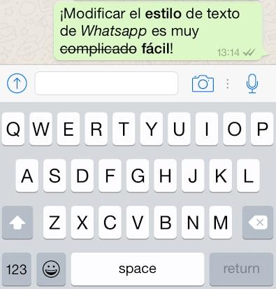 texto modificado en whatsapp