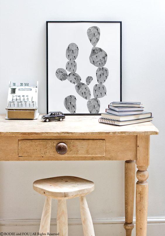 Decorar con cactus una lámina de un cuadro