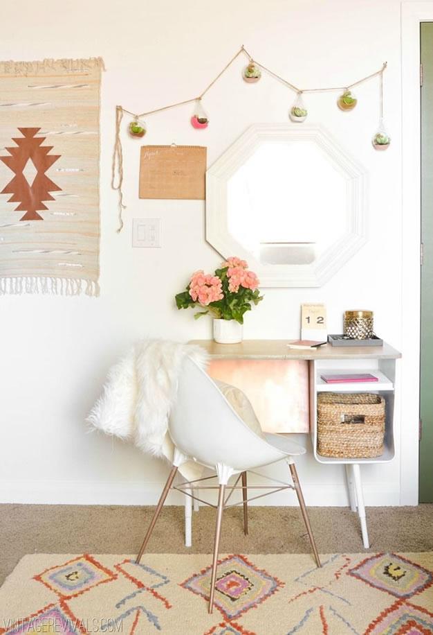 Decorar con cactus mimi terrario en forma de guirnalda