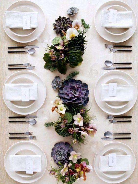 Decorar con cactus centro de mesa