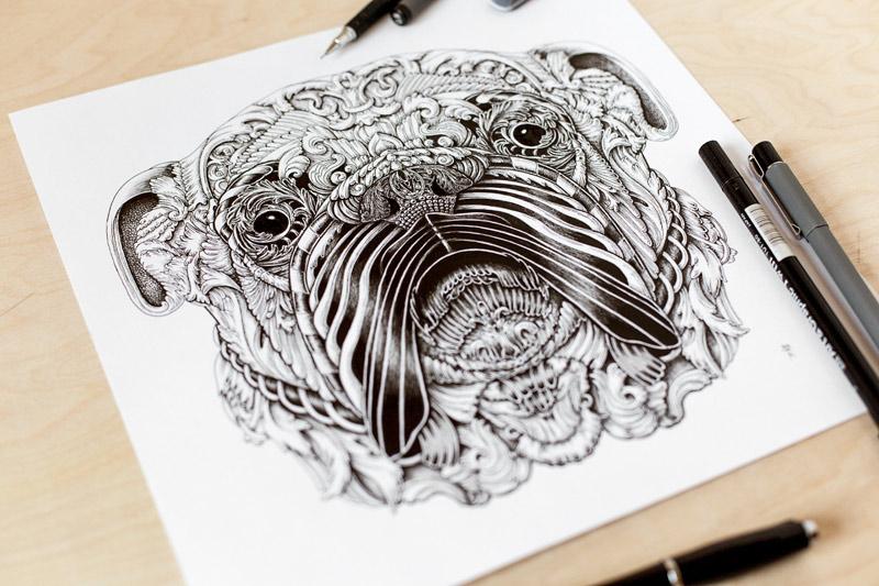 Ilustraciones de perros por alex konahin en wolfrik