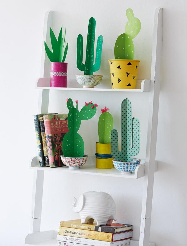 cactus hechos con cartulina