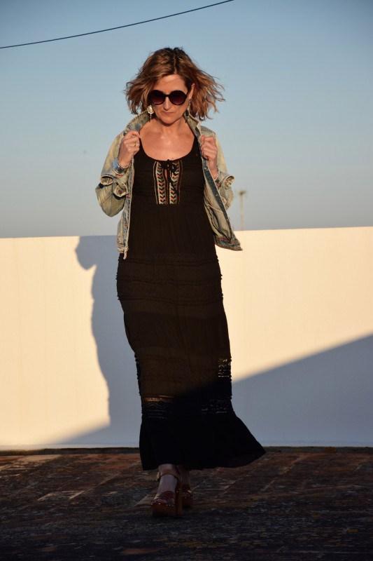 boho-maxi-dress-denim-jacket