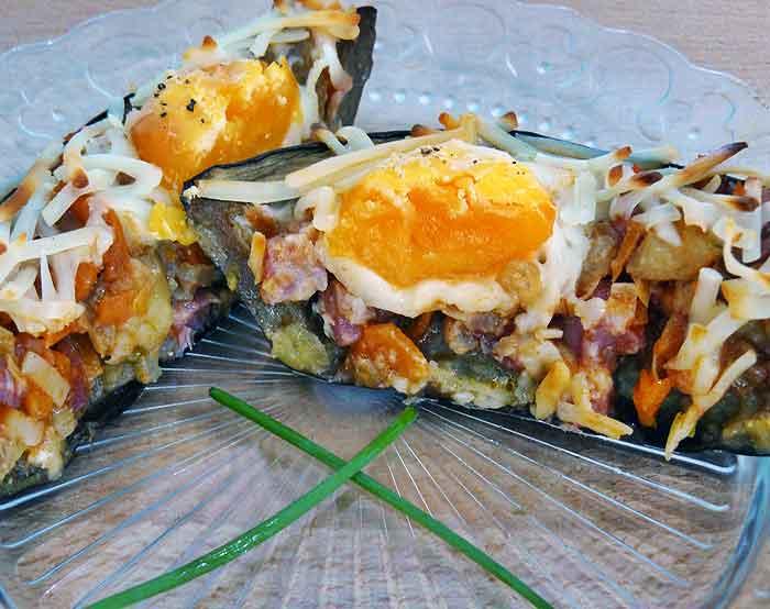 Berenjenas rellenas de jamón