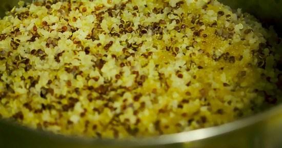 Quinoa, anemia. Ejemplo de comida