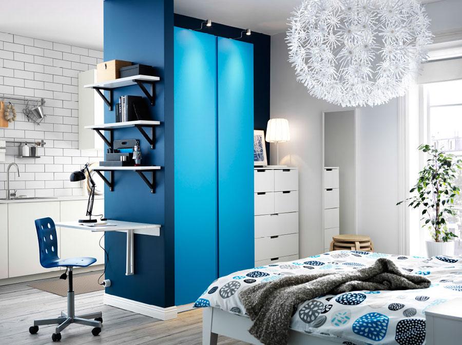 decoracion de dormitorios pequenos ikea azul