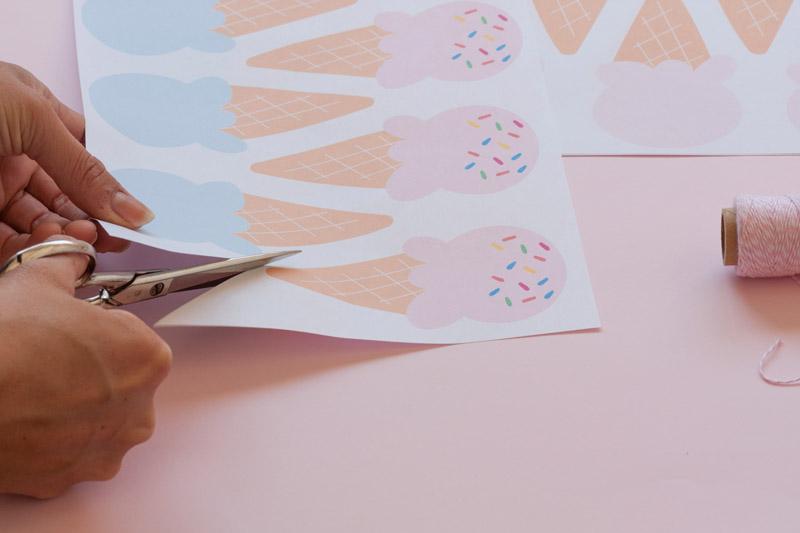 Descargable guirnalda de helados.