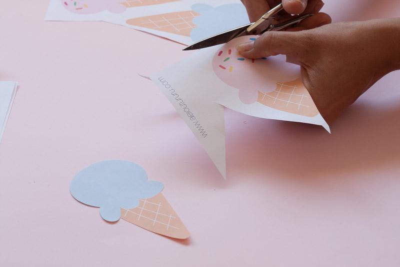 Descargable guirnalda de helados.