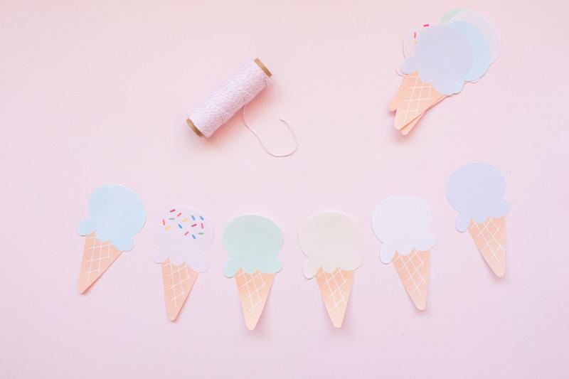 Descargable guirnalda de helados.