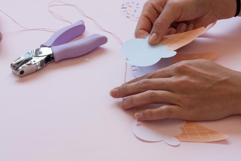 Descargable guirnalda de helados.