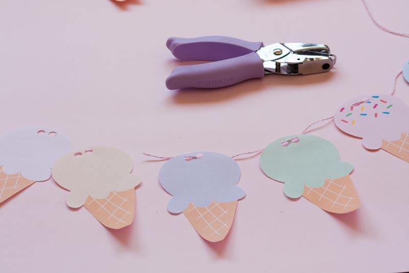 Descargable guirnalda de helados.