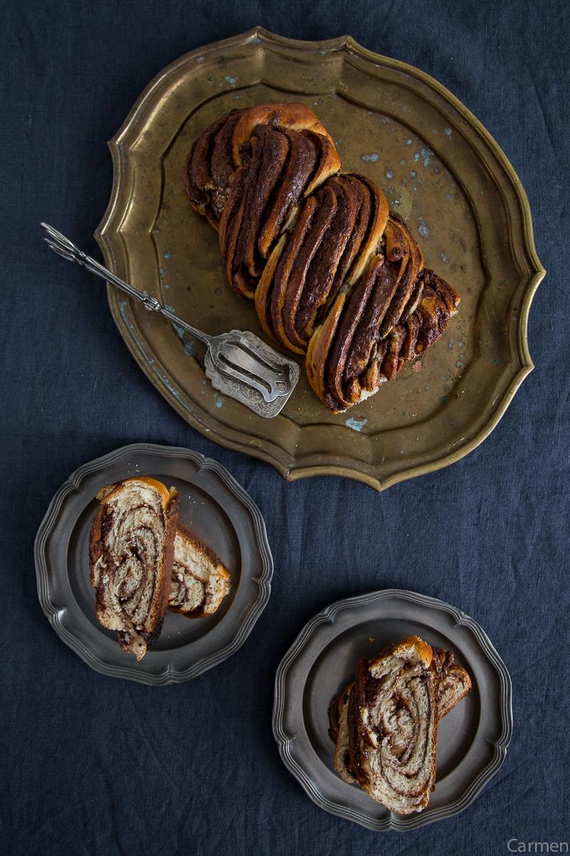 Trenza de nutella cenital 2 platos