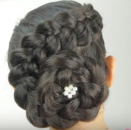 resultado final de recogido con trenzas