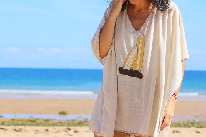 poncho playero hecho a mano