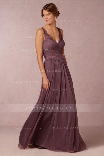 Vestido para dama de honor morado 1