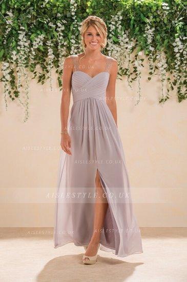 Vestido gris largo para invitada 1