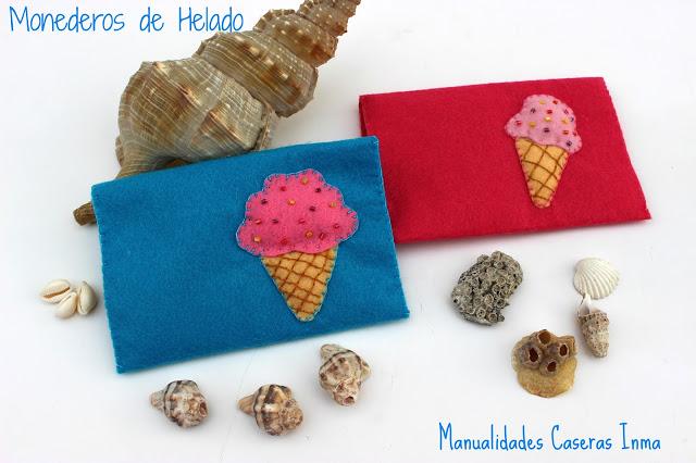 Manualidades Caseras Faciles Inma Monederos de helados rosa y azul