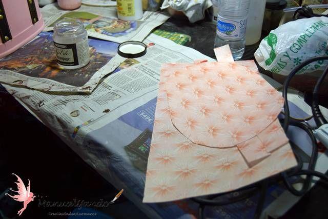 Neceser con pintura a la tiza y papel arroz 0