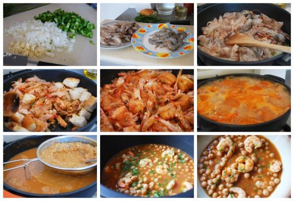 garbanzos-con-langostinos-elaboracion