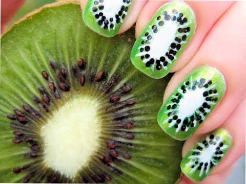 diseño de uñas de kiwi